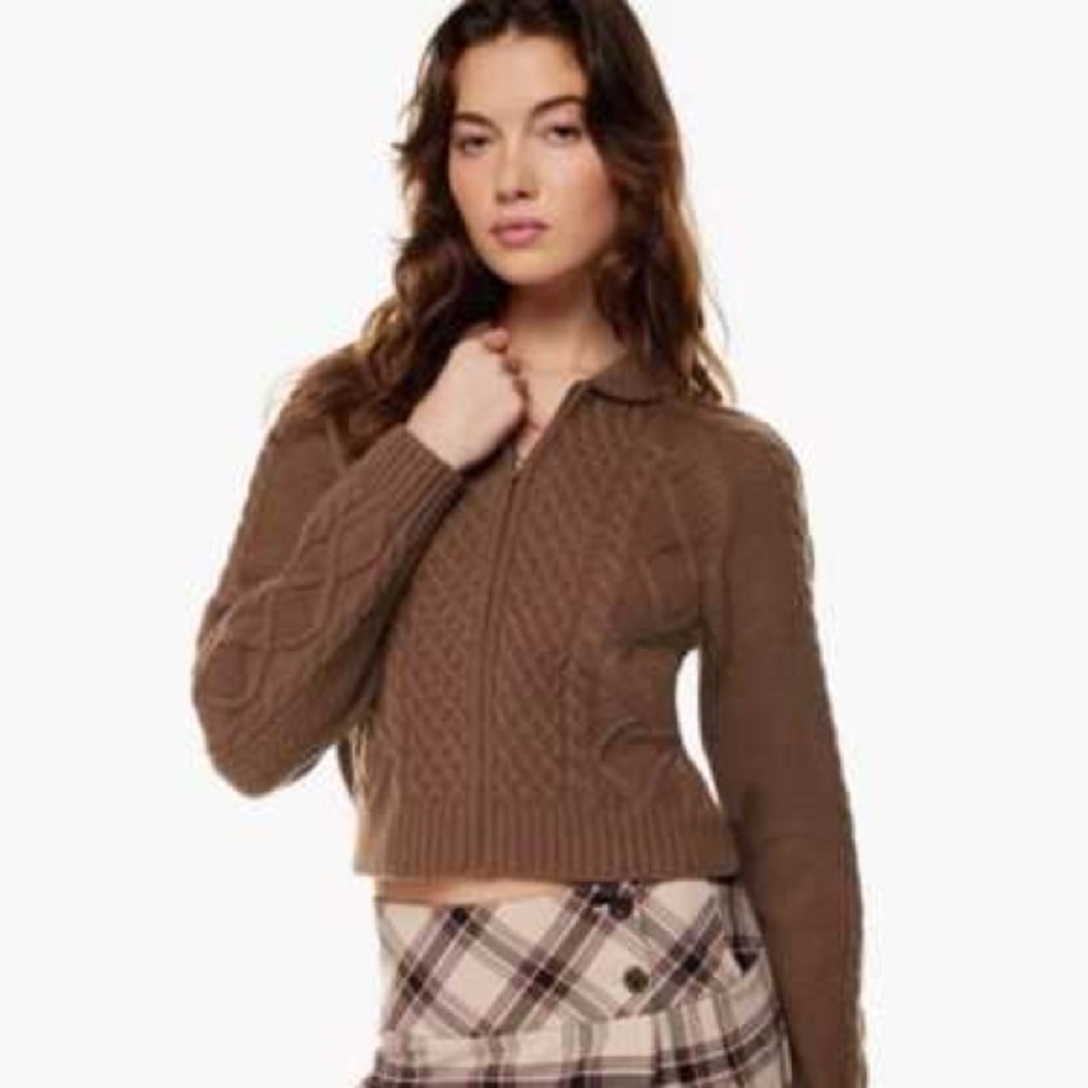 Sunday Best Chocolate Brown Cable Knit Cardigan